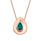 0,33 Carat Pear Emerald Necklace