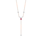 0,89 Carat Diamond Ruby Necklace