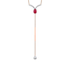 0,89 Carat Diamond Ruby Necklace