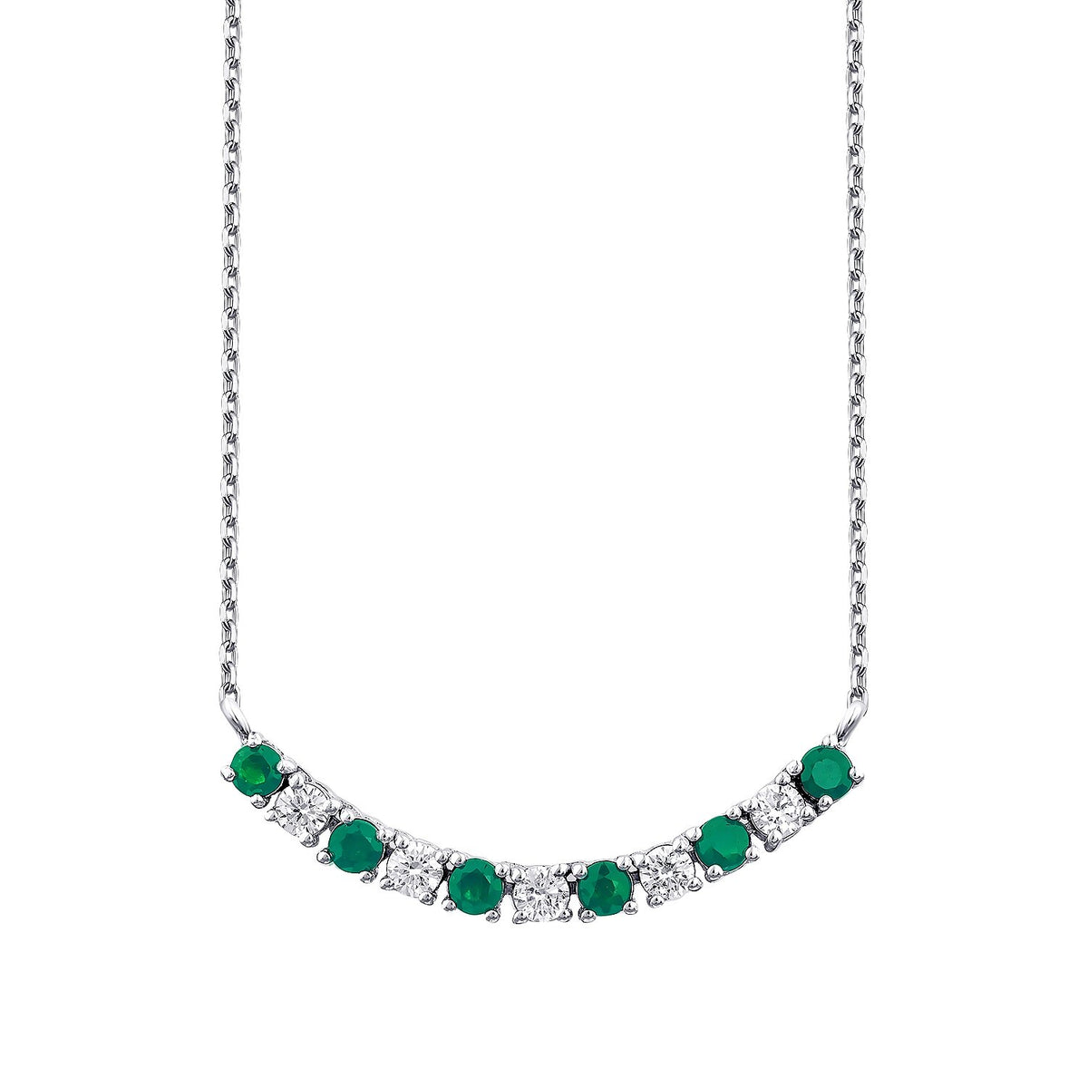 0,40 Carat Diamond Emerald Necklace