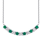 0,40 Carat Diamond Emerald Necklace