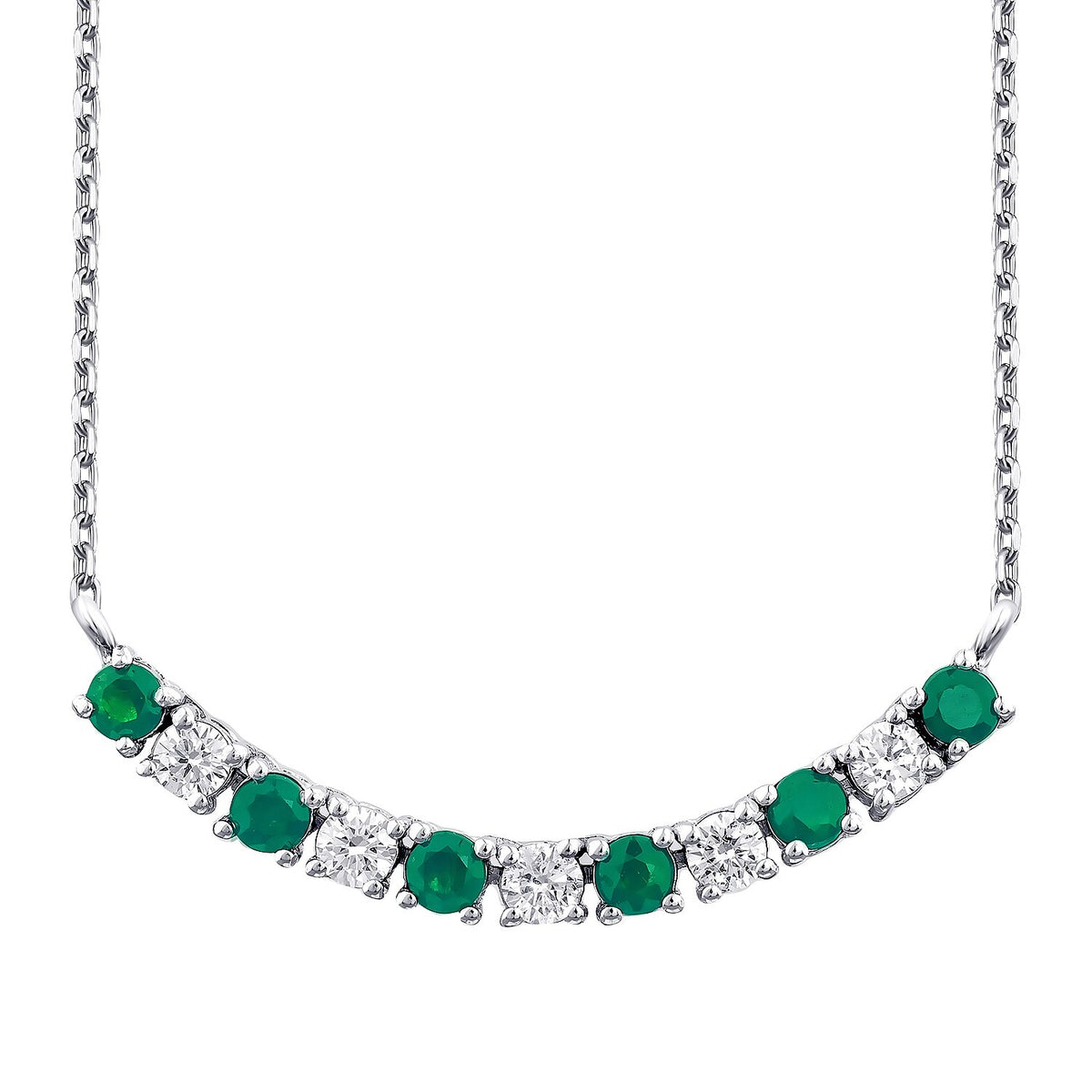 0,40 Carat Diamond Emerald Necklace