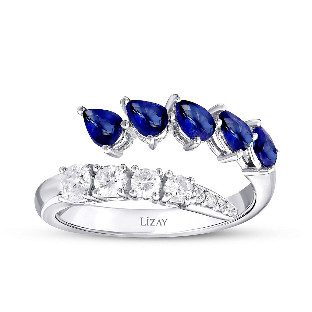 1,38 Carat Diamond Sapphire Ring