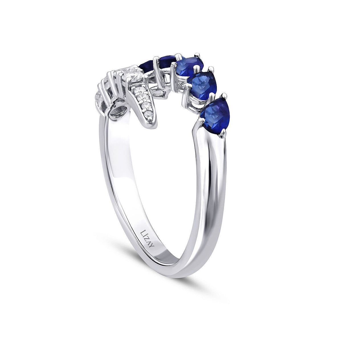 1,38 Carat Diamond Sapphire Ring