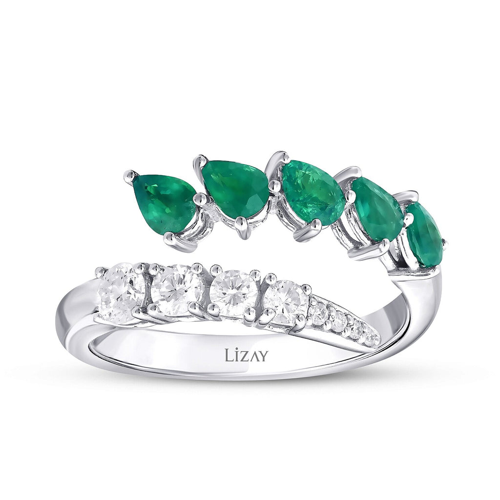 1,05 Carat Diamond Emerald Ring