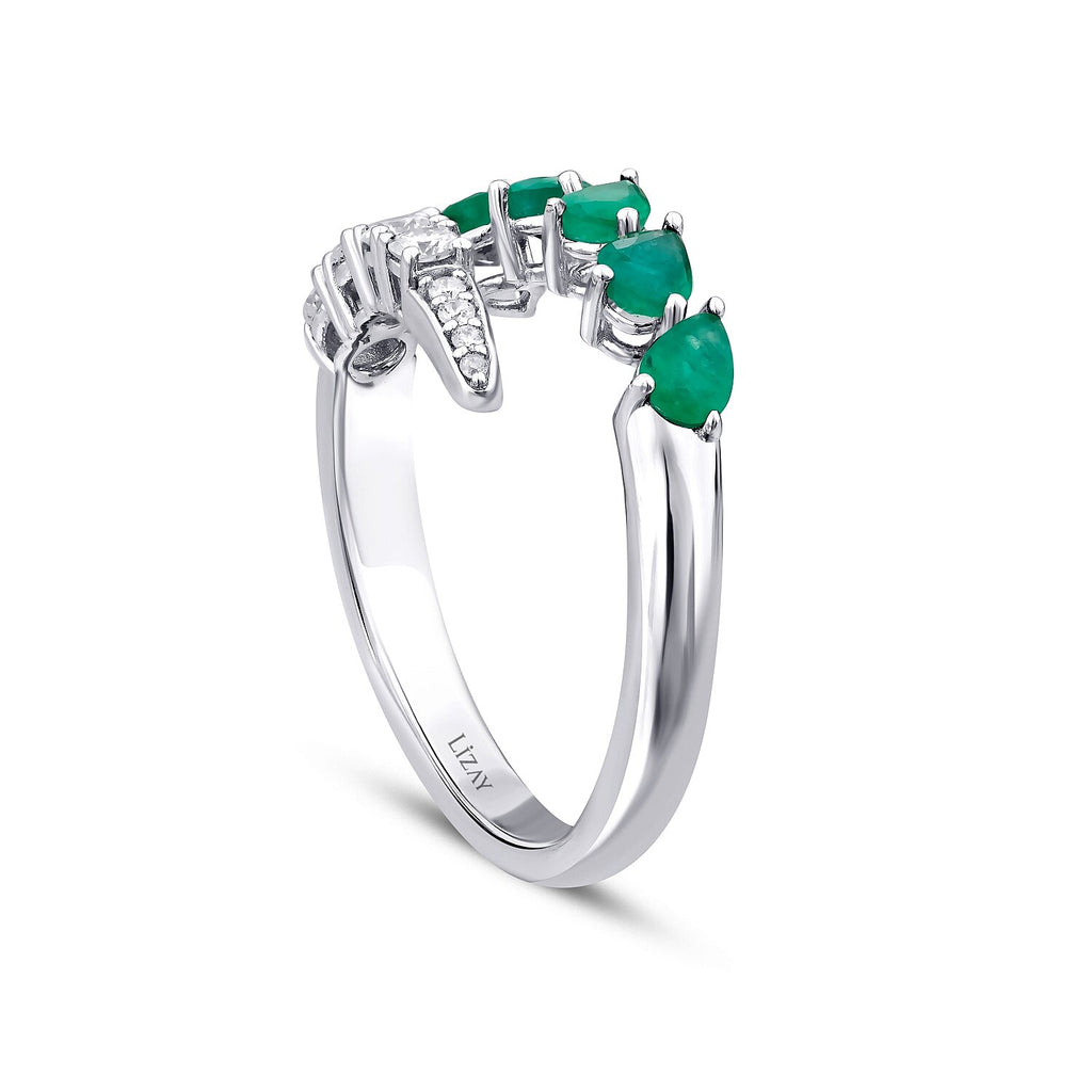 1,05 Carat Diamond Emerald Ring