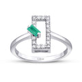 0,31 Carat Diamond Emerald Ring
