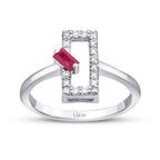0,34 Carat Diamond Ruby Ring