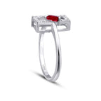 0,34 Carat Diamond Ruby Ring