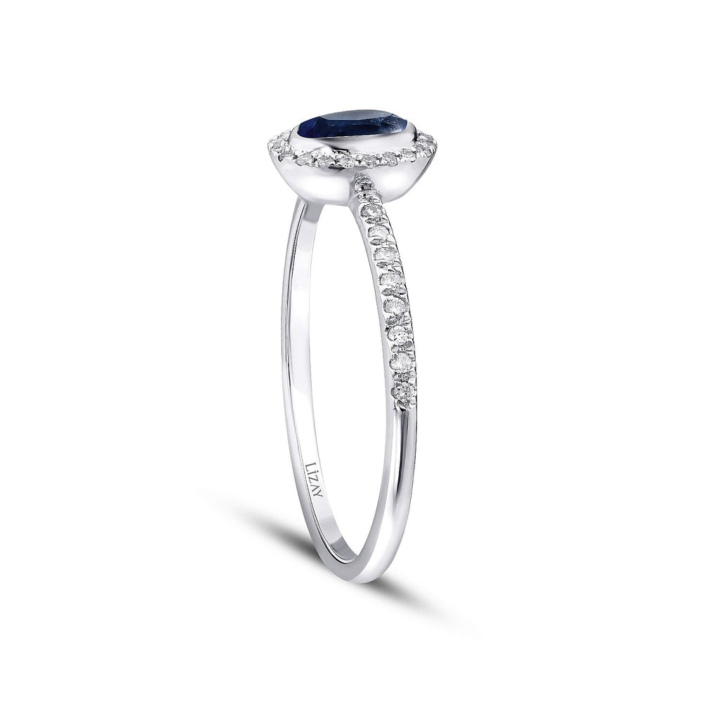 0,40 Carat Diamond Sapphire Ring