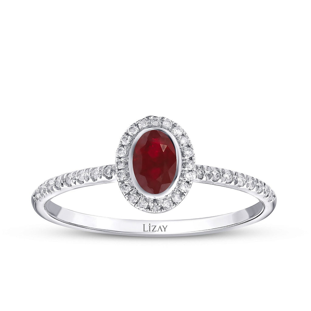 0,44 Carat Diamond Ruby Ring