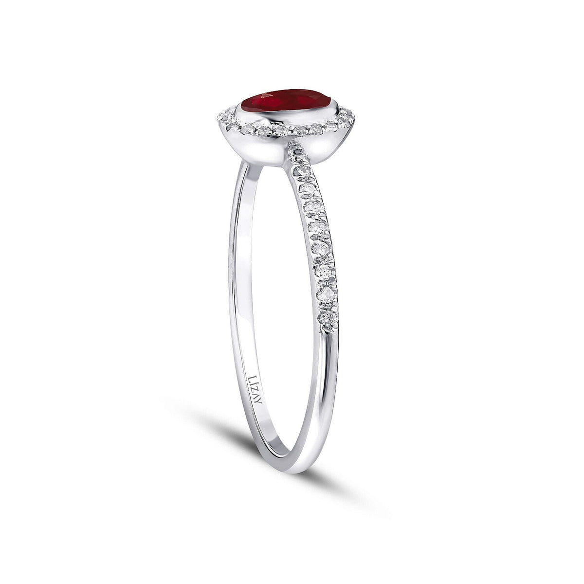 0,44 Carat Diamond Ruby Ring