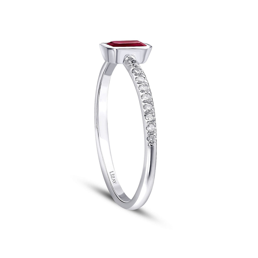 0,39 Carat Diamond Ruby Ring