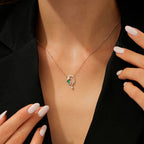 0,41 Carat Diamond Emerald Necklace