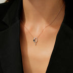 0,40 Carat Diamond Sapphire Necklace