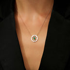 0,54 Carat Diamond Emerald Necklace