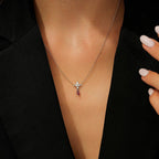 0,66 Carat Diamond Ruby Necklace