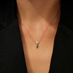 0,50 Carat Diamond Emerald Necklace