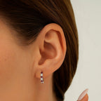 0,72 Carat Diamond Ruby Hoop Earrings