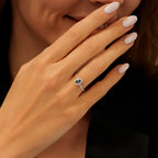 0,40 Carat Diamond Sapphire Ring
