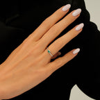 0,23 Carat Diamond Emerald Ring