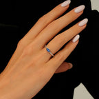0,43 Carat Diamond Sapphire Ring