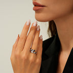 0,75 Carat Diamond Sapphire Ring