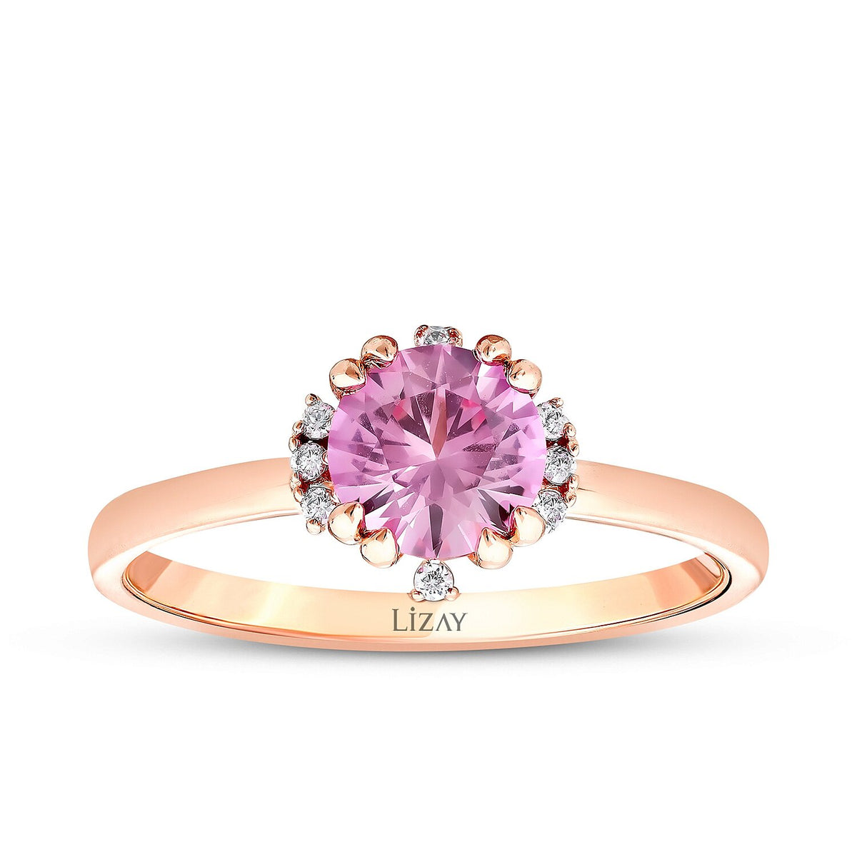 0,98 Carat Diamond Pink Sapphire Ring
