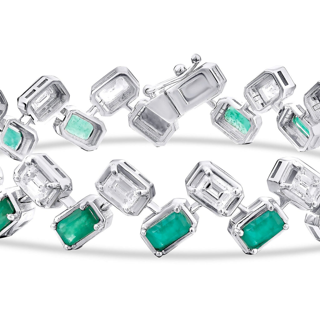 9,74 Carat Diamond Emerald Bracelet