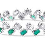 9,74 Carat Diamond Emerald Bracelet