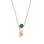 0,74 Carat Diamond Emerald Necklace