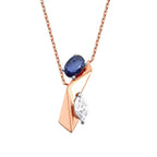 0,75 Carat Diamond Sapphire Necklace