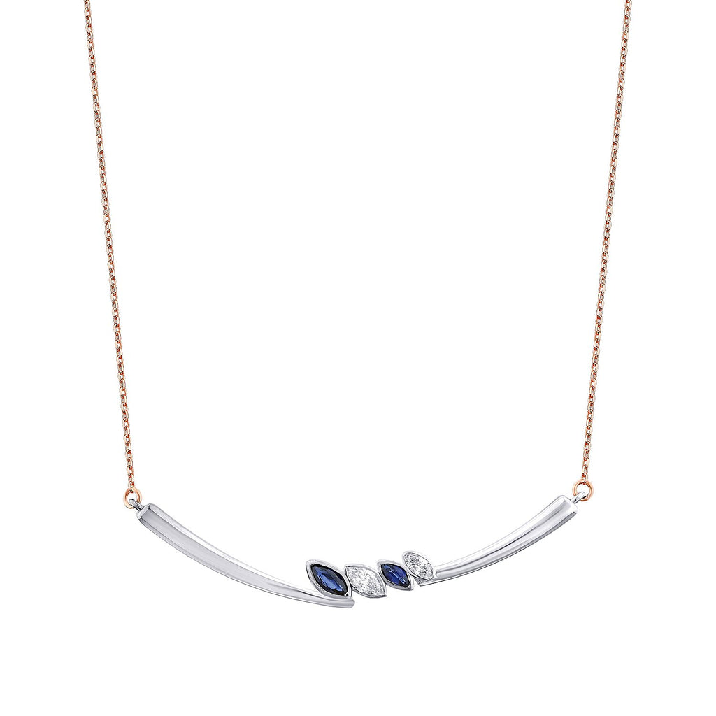 0,47 Carat Diamond Sapphire Necklace