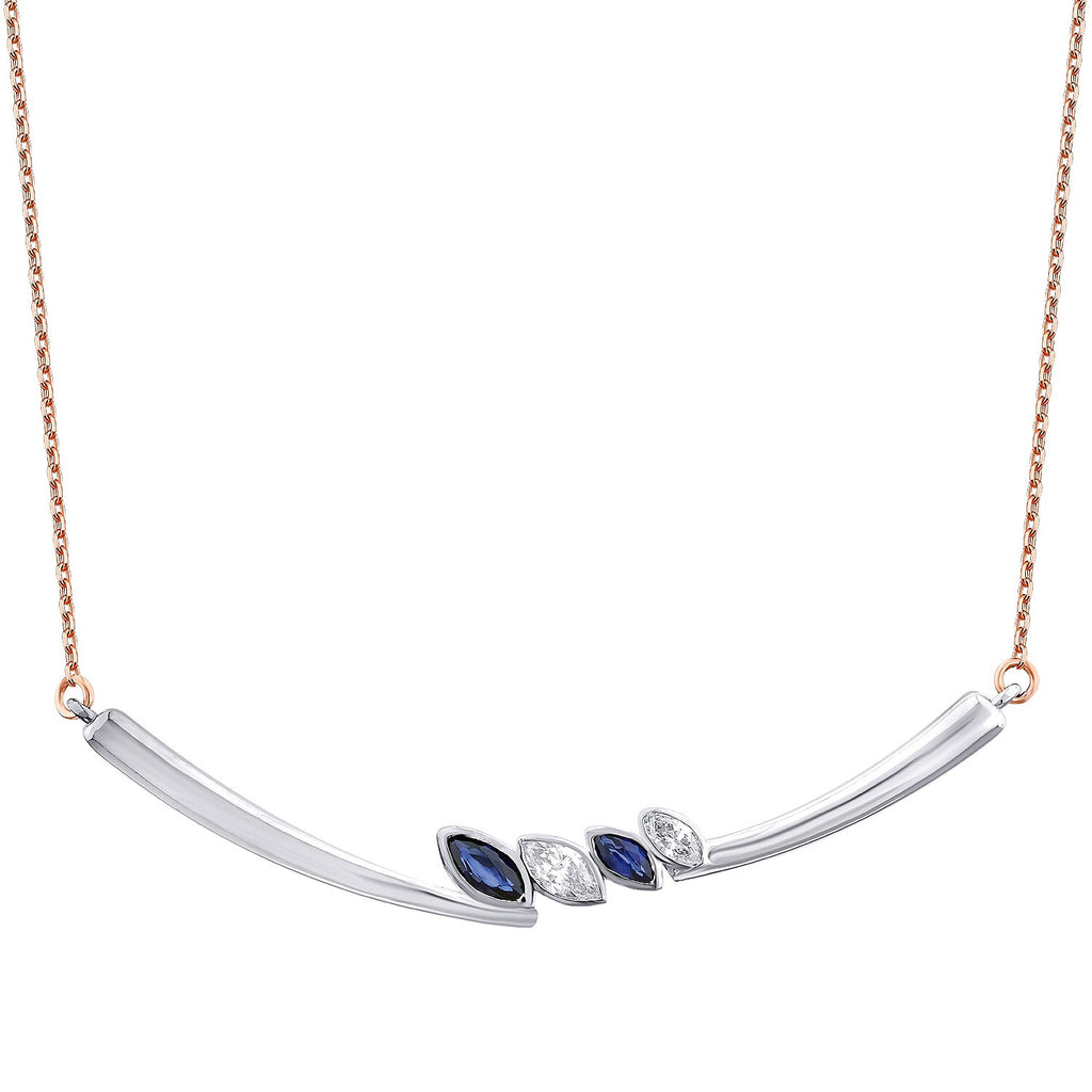 0,47 Carat Diamond Sapphire Necklace