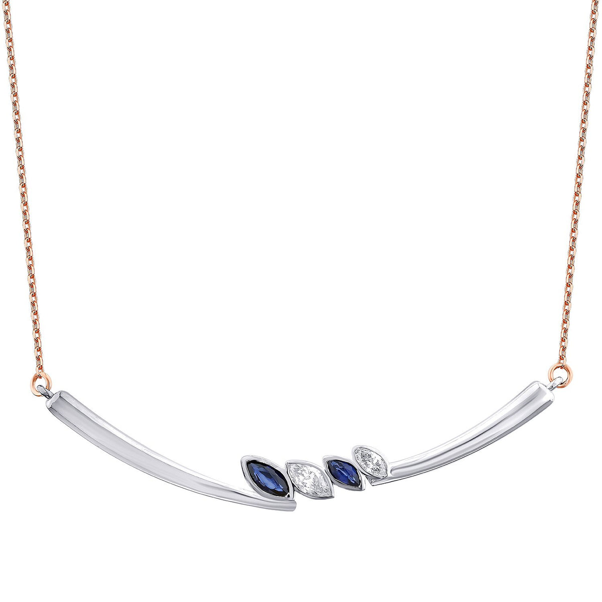 0,47 Carat Diamond Sapphire Necklace