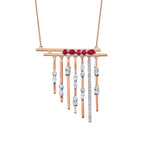 1,15 Carat Diamond Ruby Necklace