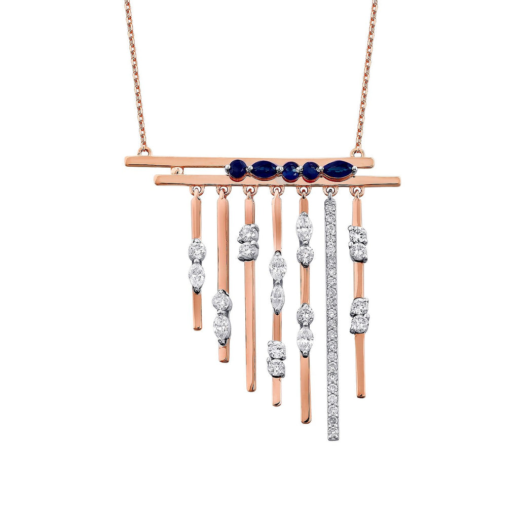 1,17 Carat Diamond Sapphire Necklace