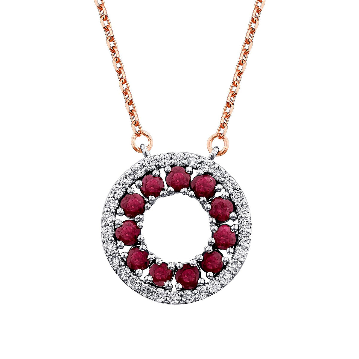 1,09 Carat Diamond Ruby Necklace