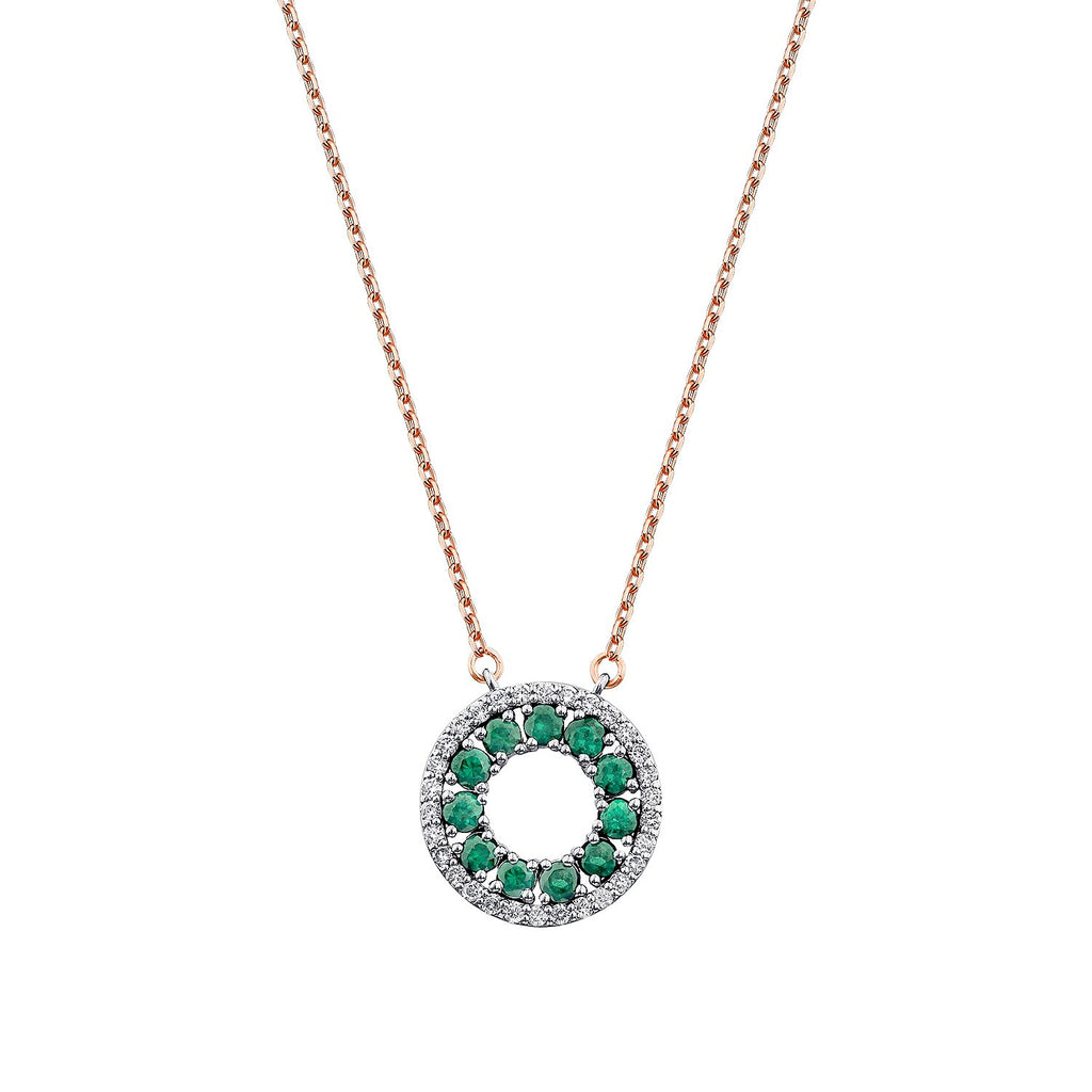 1,04 Carat Diamond Emerald Necklace