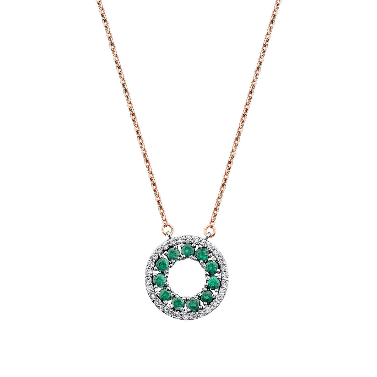 1,04 Carat Diamond Emerald Necklace
