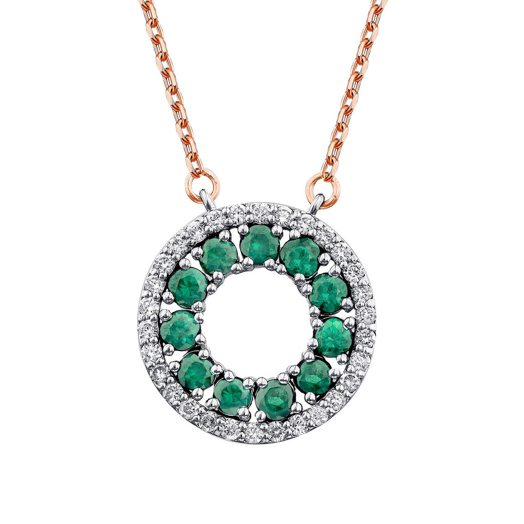 1,04 Carat Diamond Emerald Necklace