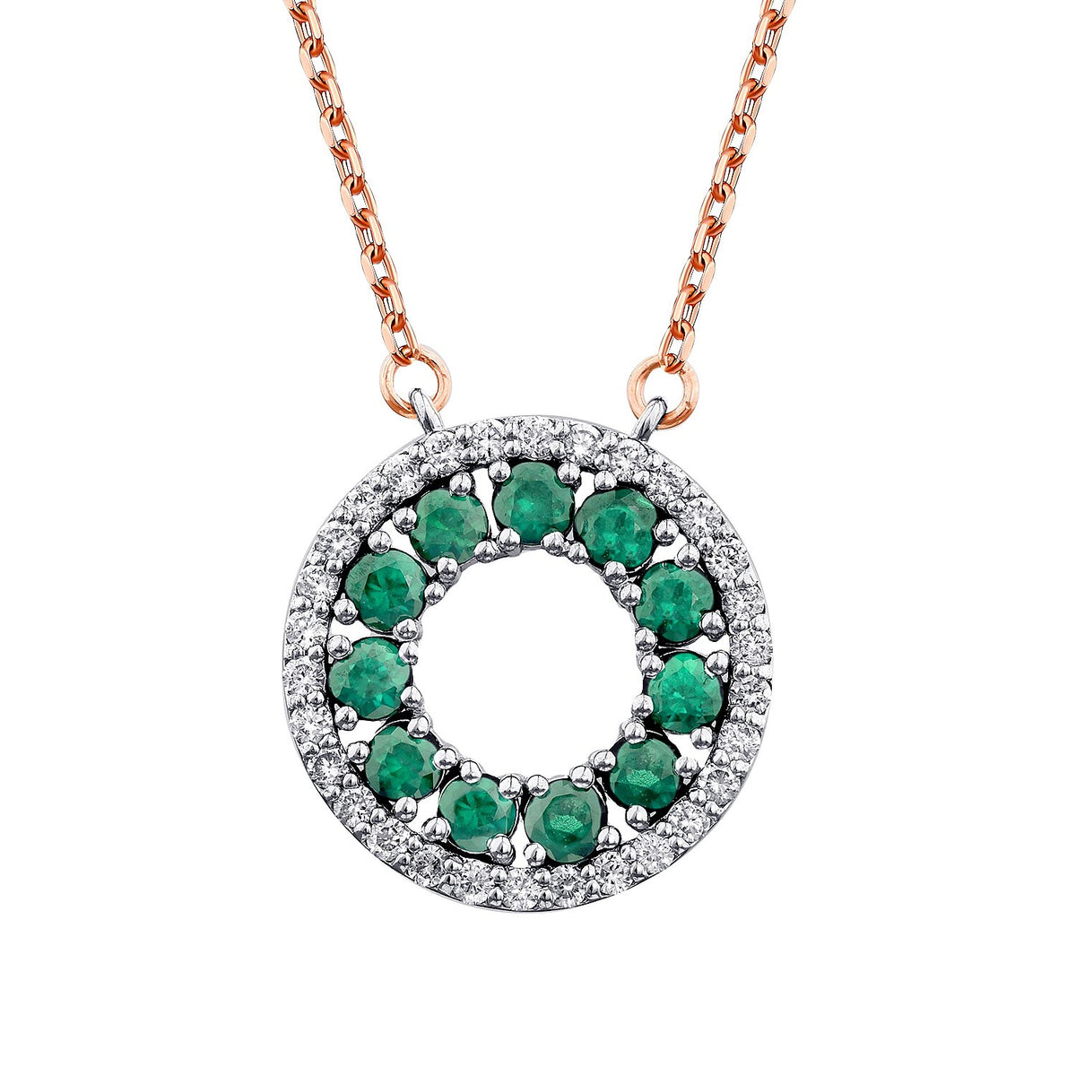 1,04 Carat Diamond Emerald Necklace