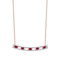0,69 Carat Diamond Ruby Necklace