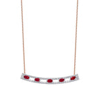 0,69 Carat Diamond Ruby Necklace