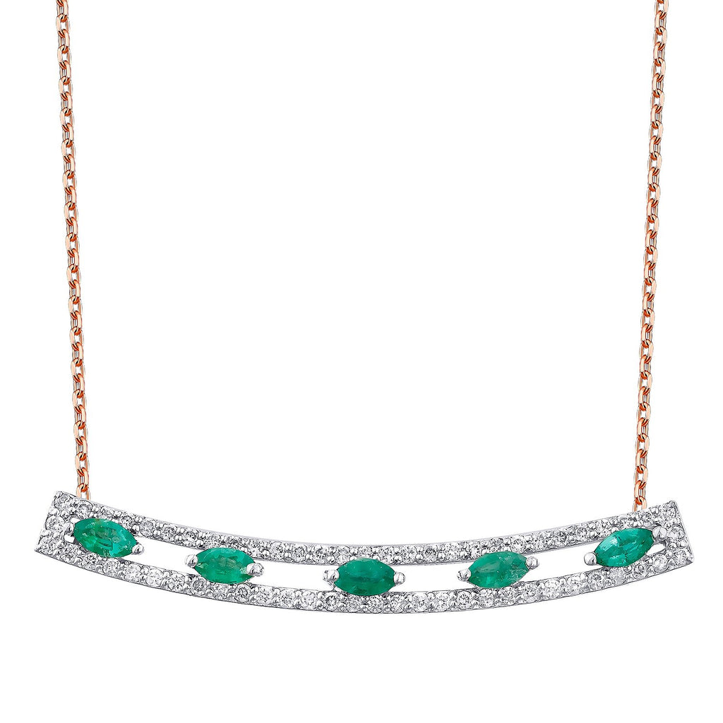 0,59 Carat Diamond Emerald Necklace