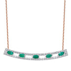 0,59 Carat Diamond Emerald Necklace