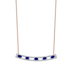 0,75 Carat Diamond Sapphire Necklace