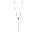 0,65 Carat Diamond Emerald Y Necklace