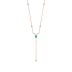 0,65 Carat Diamond Emerald Y Necklace