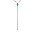 0,65 Carat Diamond Emerald Y Necklace